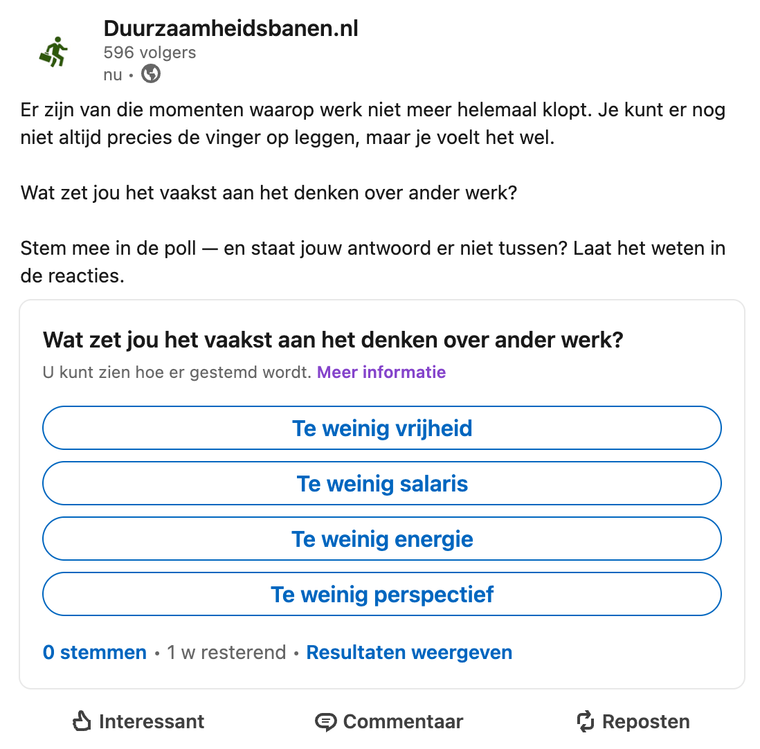 LinkedIn poll van de week