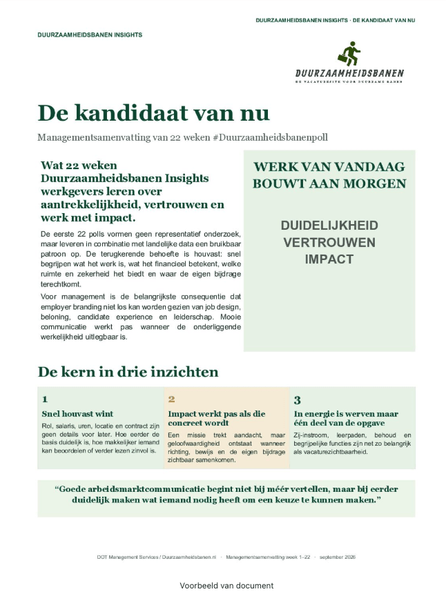 Voorbeeld managementsamenvatting De kandidaat van nu