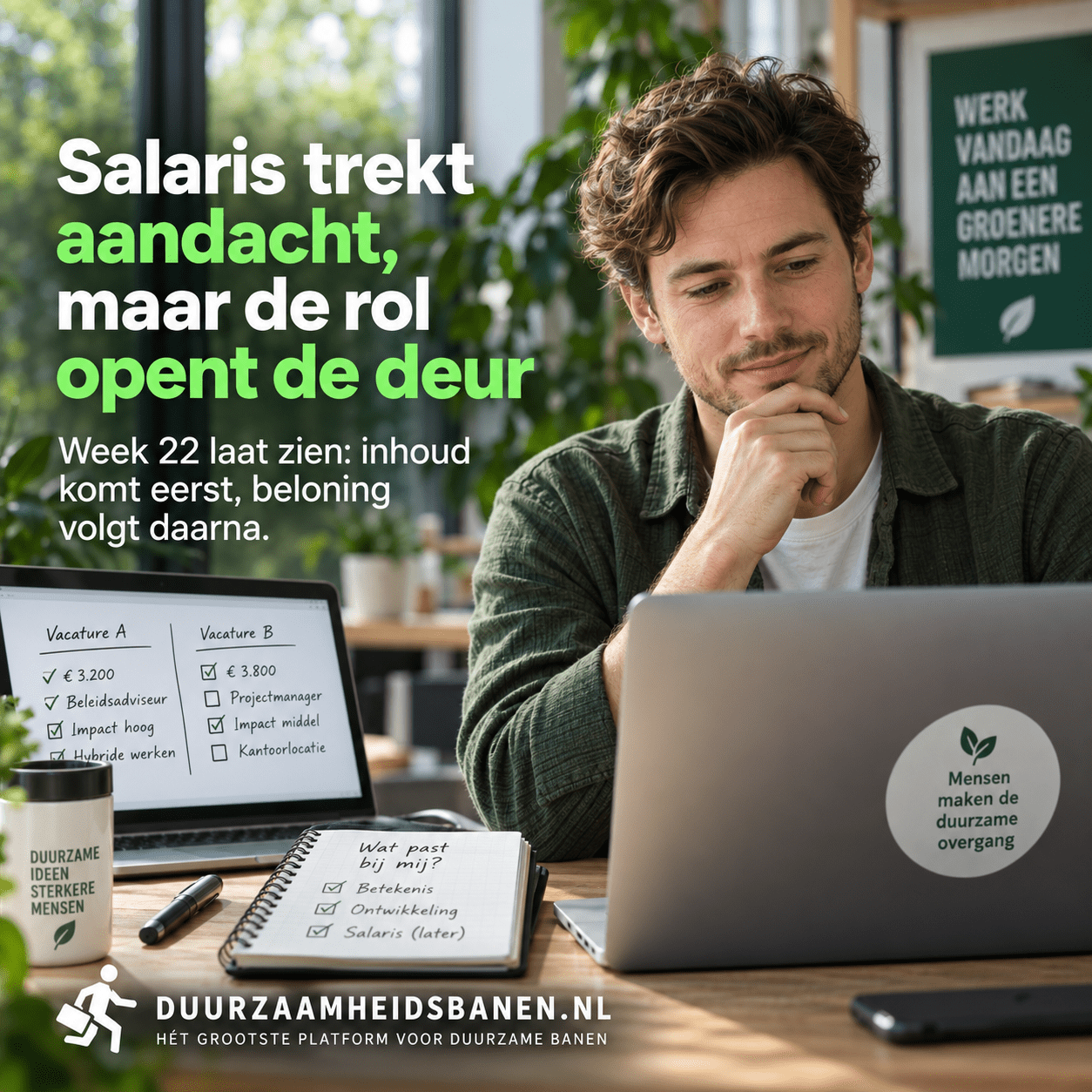 Salaris trekt aandacht. Maar weet je nog niet wat je gaat doen, dan houdt een vacature je niet lang vast.